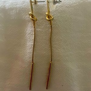 Gold plated drop earrings. Measure 3” long.